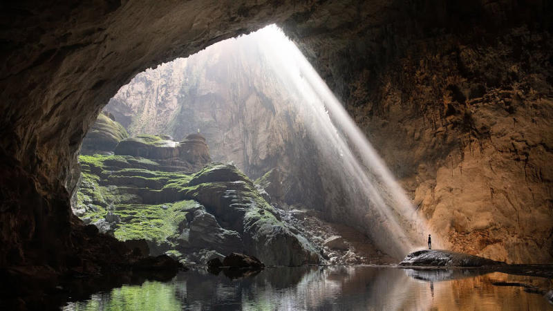 Son Doong is so large that inside of the cave you can find a whole jungle