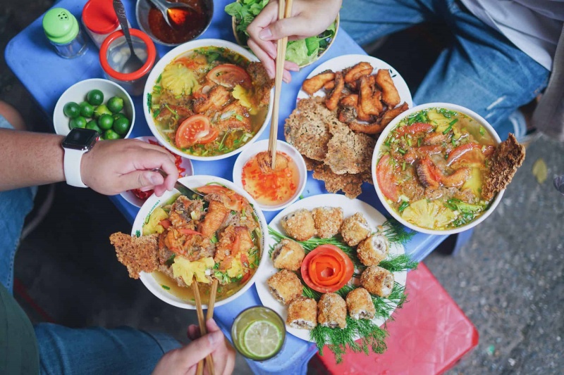 Go on a street food tour in Hanoi, Vietnam
