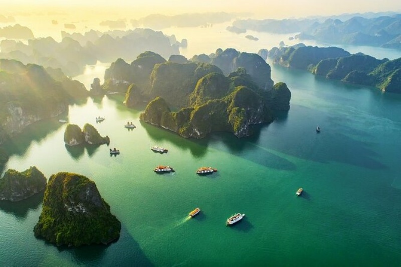 Ha Long Bay was named a natural wonder of the world by UNESCO 