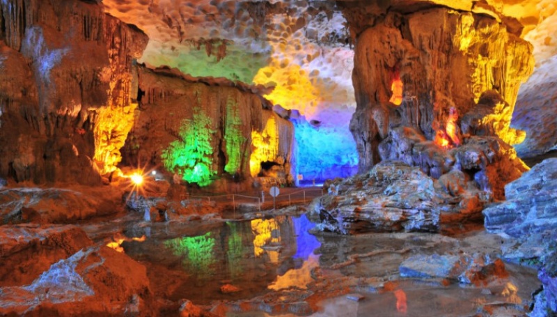 Ha Long is famous for its limestone caves - Vietnam adventure tours