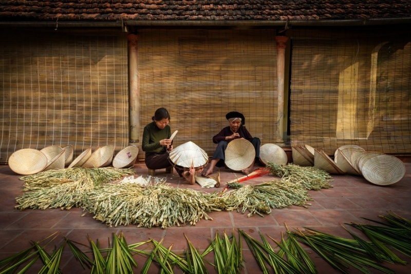 Chuong village is one of the few Vietnamese villages that make conical hats