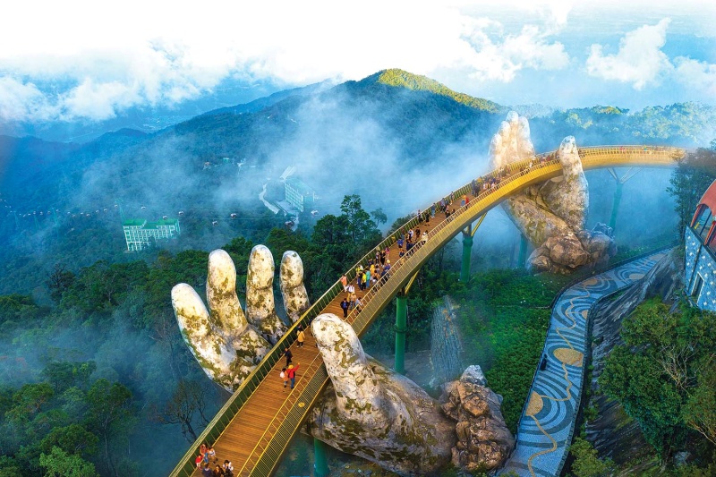 Visit Ba Na Hills and the Golden Bridge during Vietnam South to North tour