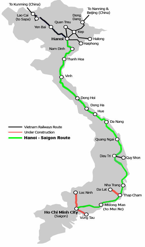 Train from Ho Chi Minh City to Hanoi
