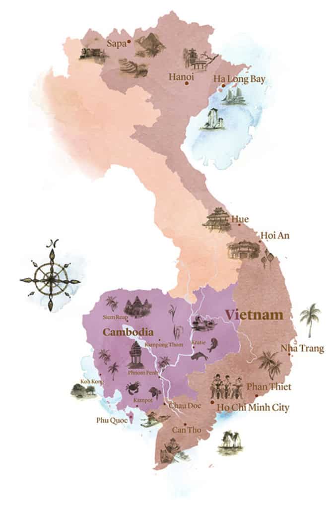 Hanoi and Ho Chi Minh Map, Vietnam city guide