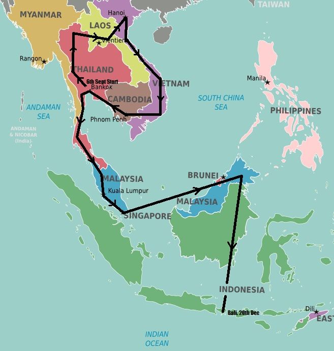 South East Asia Travel Map