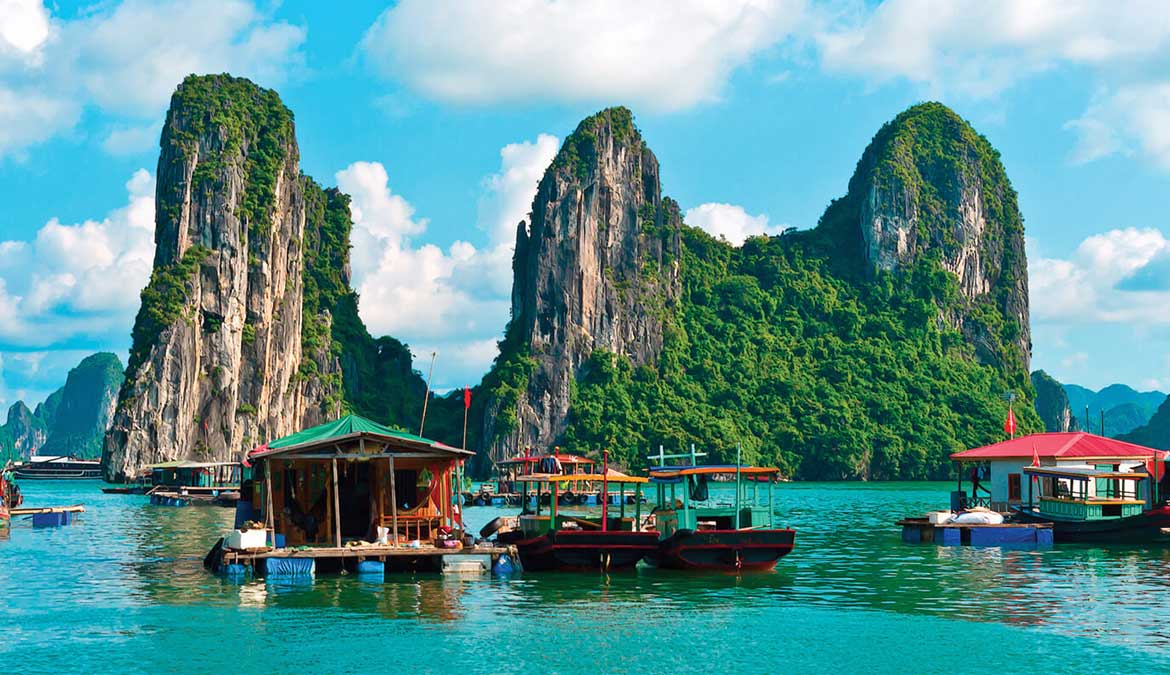 Floating Village in Halong Bay, Vietnam
