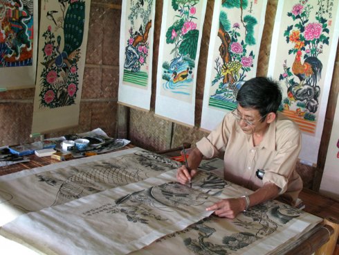 Immerse yourself in the vibrant world of Hang Trong Folk Paintings