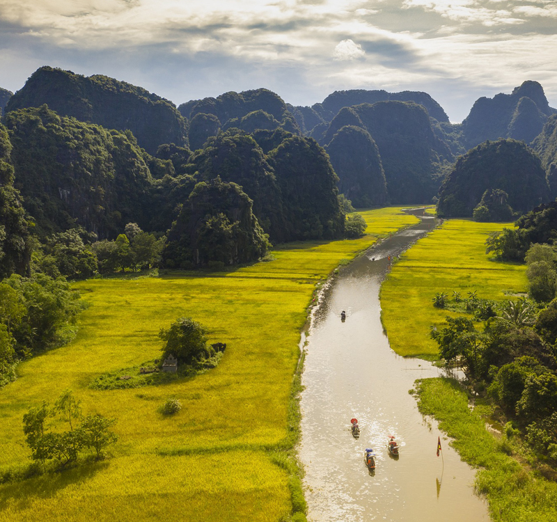 Boat to Tam Coc in Ninh Binh Province