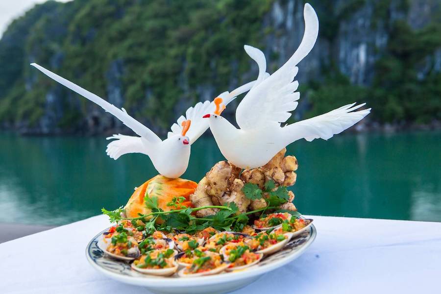 Deliciousness awaits, What better way to explore the beauty of Ha Long Bay than with a seafood feast fit for a king