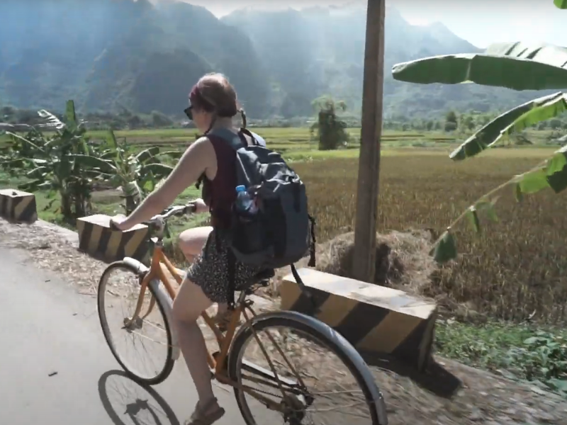 Cycling Through Beautiful Rice Fields in Mai Chau Valley
